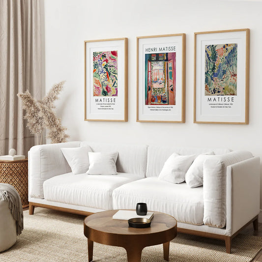 Vintage Fauvist Abstract Landscape Wall Art Set of 3