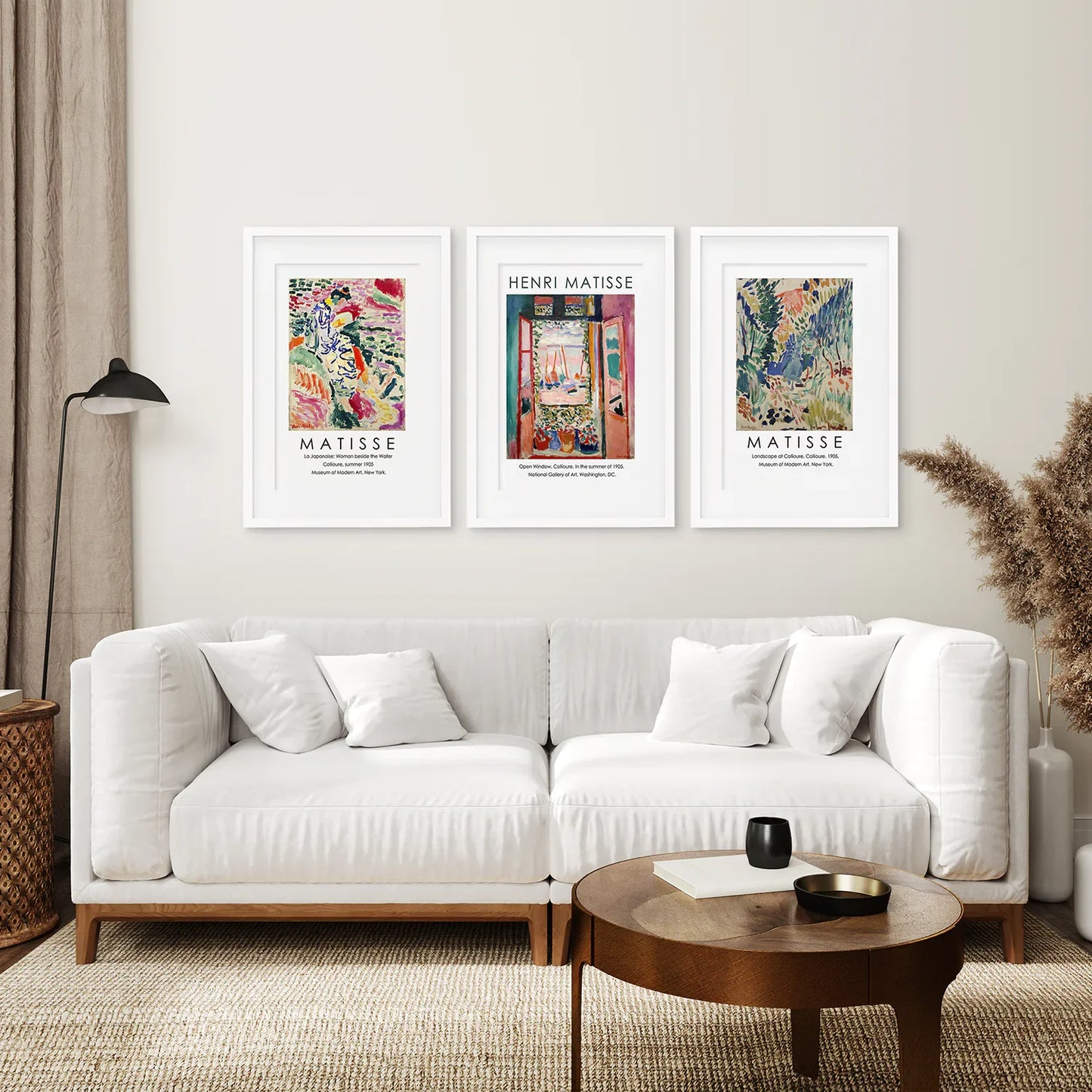 Vintage Fauvist Abstract Landscape Wall Art Set of 3