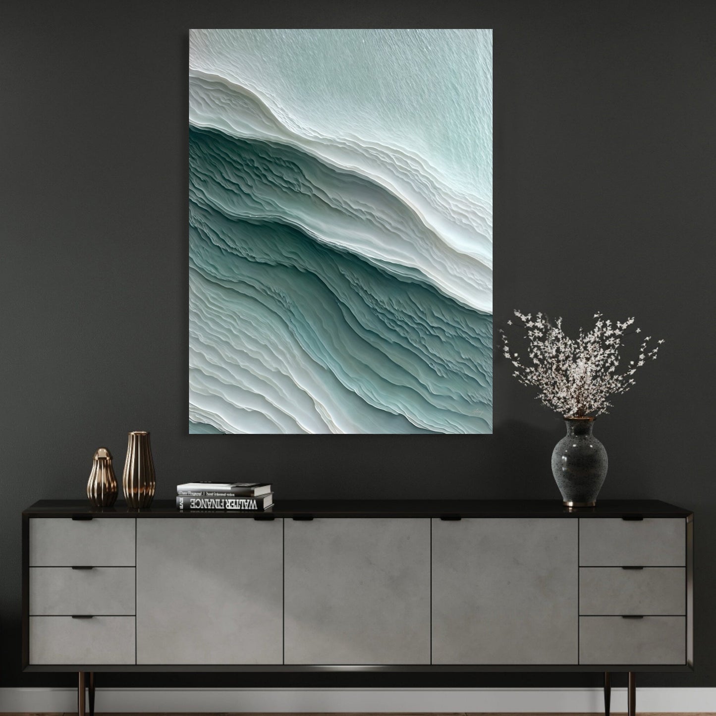 Aegean Layers Coastal Abstract Canvas Wall Art