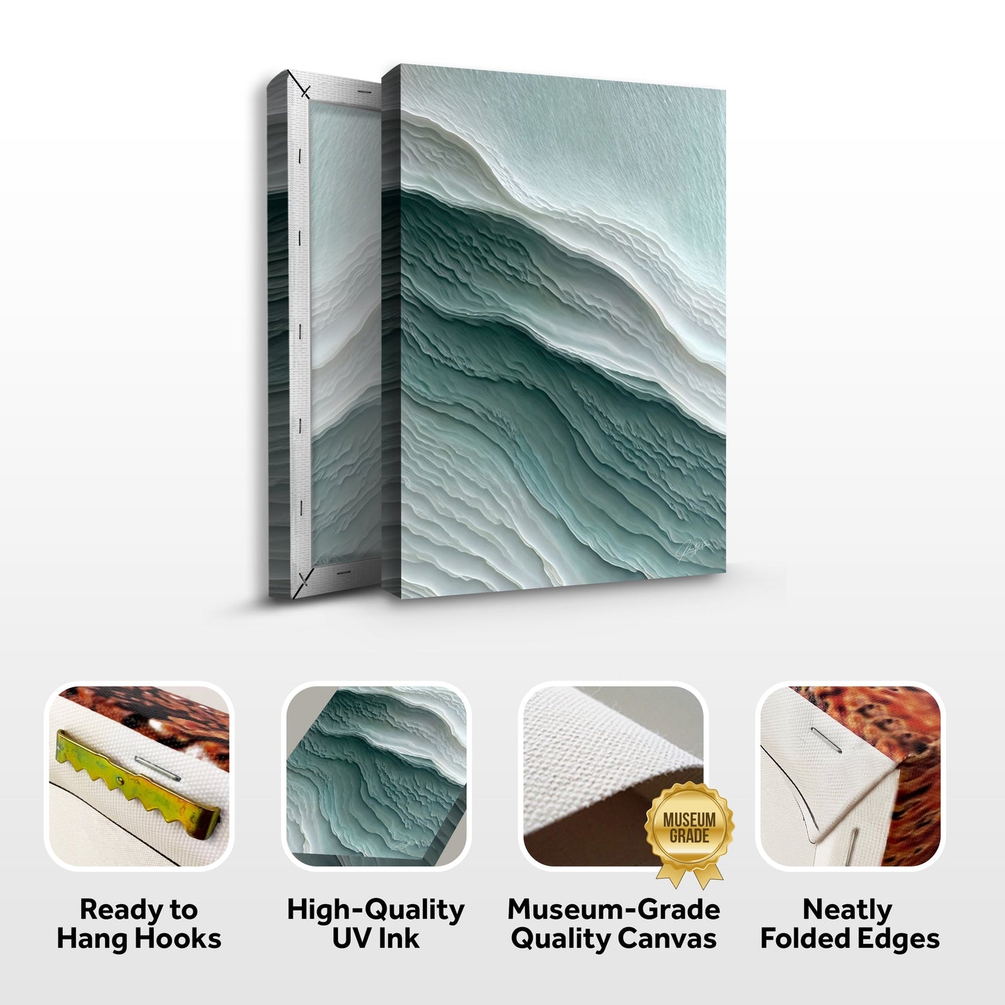 Aegean Layers Coastal Abstract Canvas Wall Art