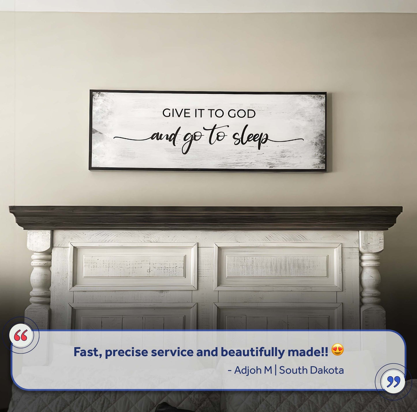 Give It to God and Go to Sleep Canvas Wall Art - Grunge Style