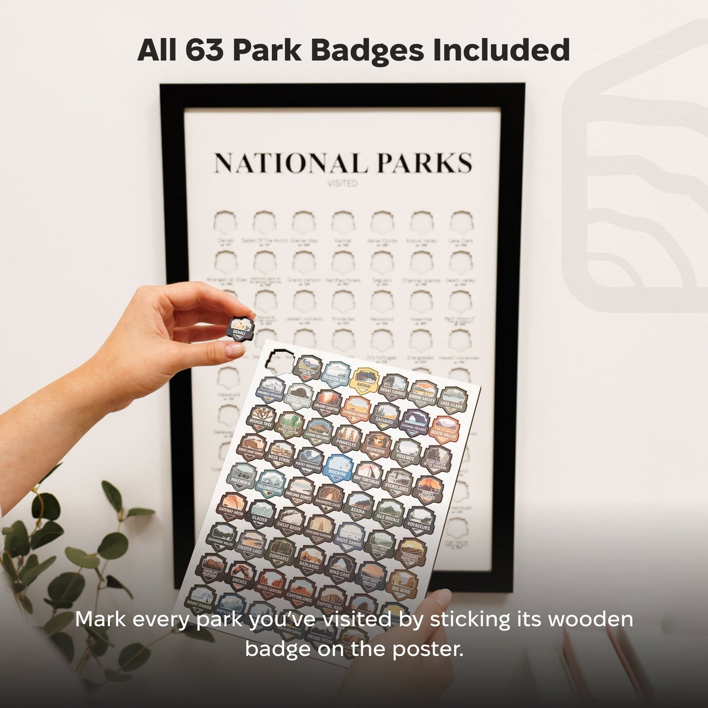 US National Parks Travel Tracker Poster Wall Art