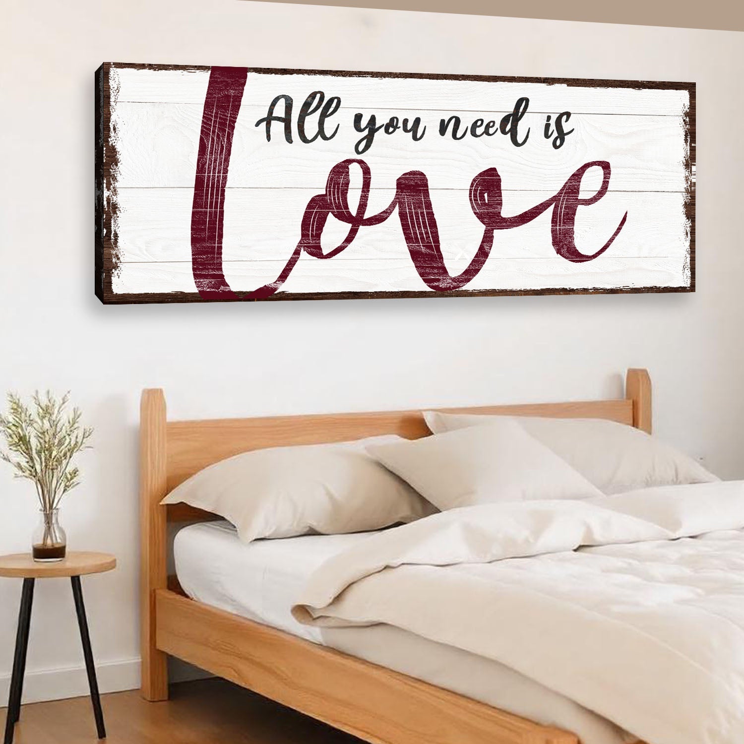 All you need is love canvas sign
