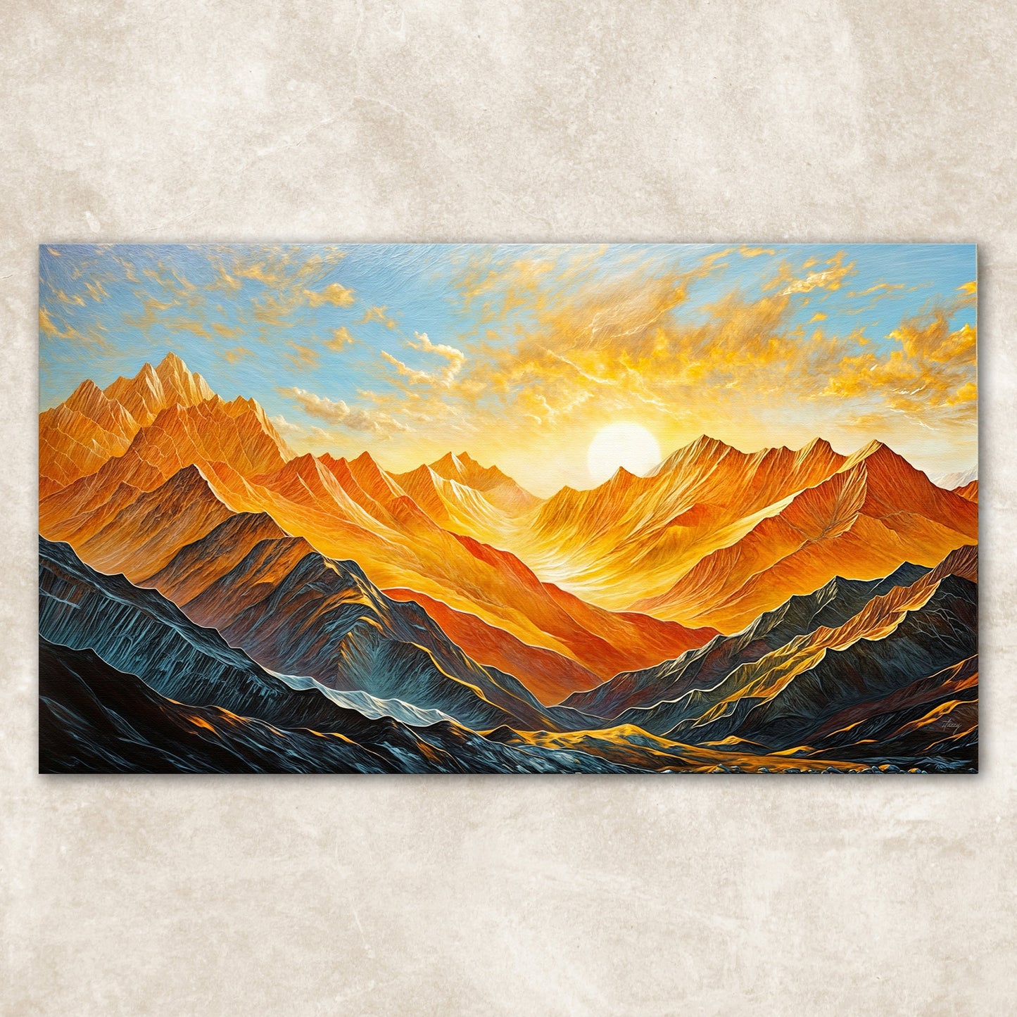 Alpenglow Majesty Mountain Sunset Canvas Wall Art