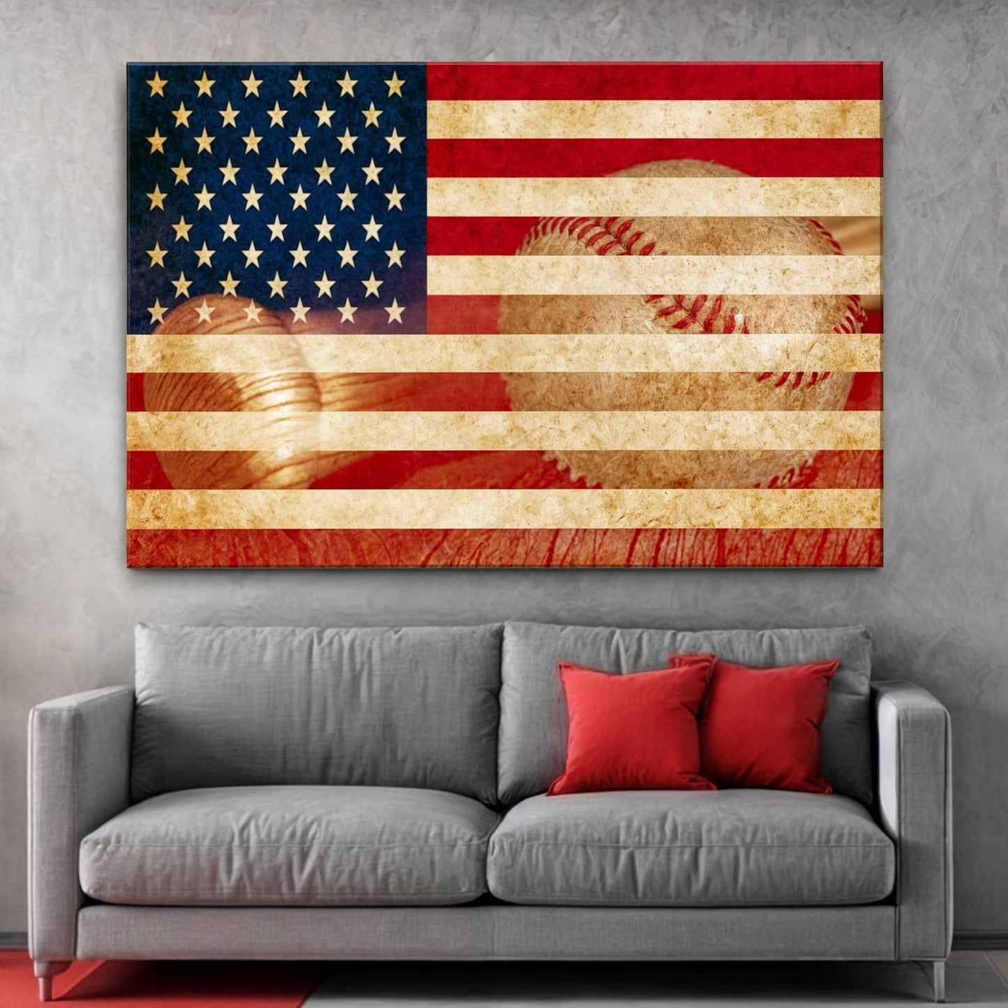 American Pastime Baseball Canvas Wall Art