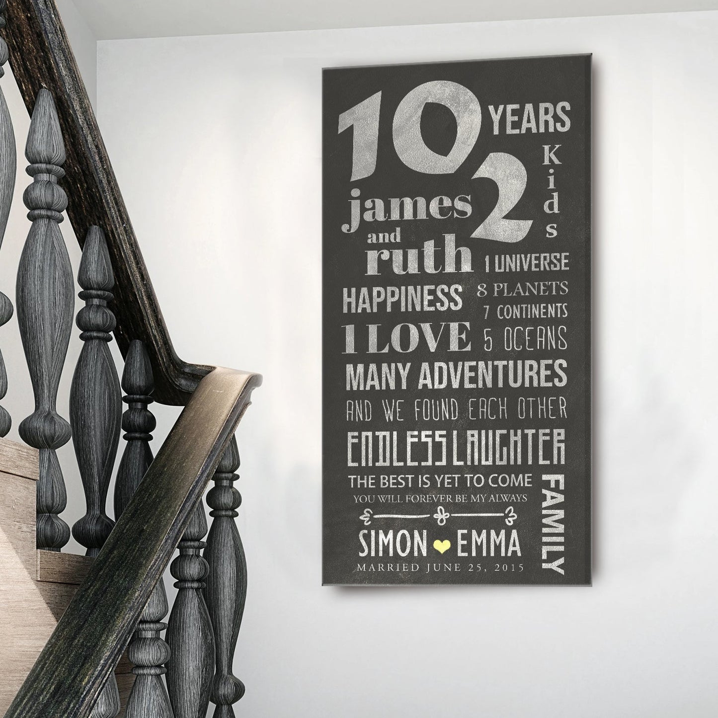 Journey inspirational quote canvas wall art in a home office