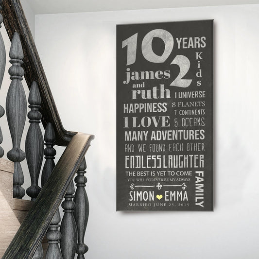 Journey inspirational quote canvas wall art in a home office