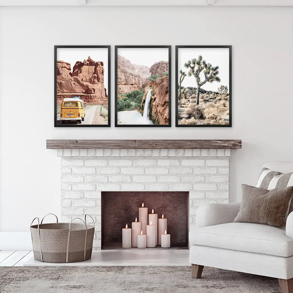 Arizona Travel Wall Art Set of 3 Desert Prints