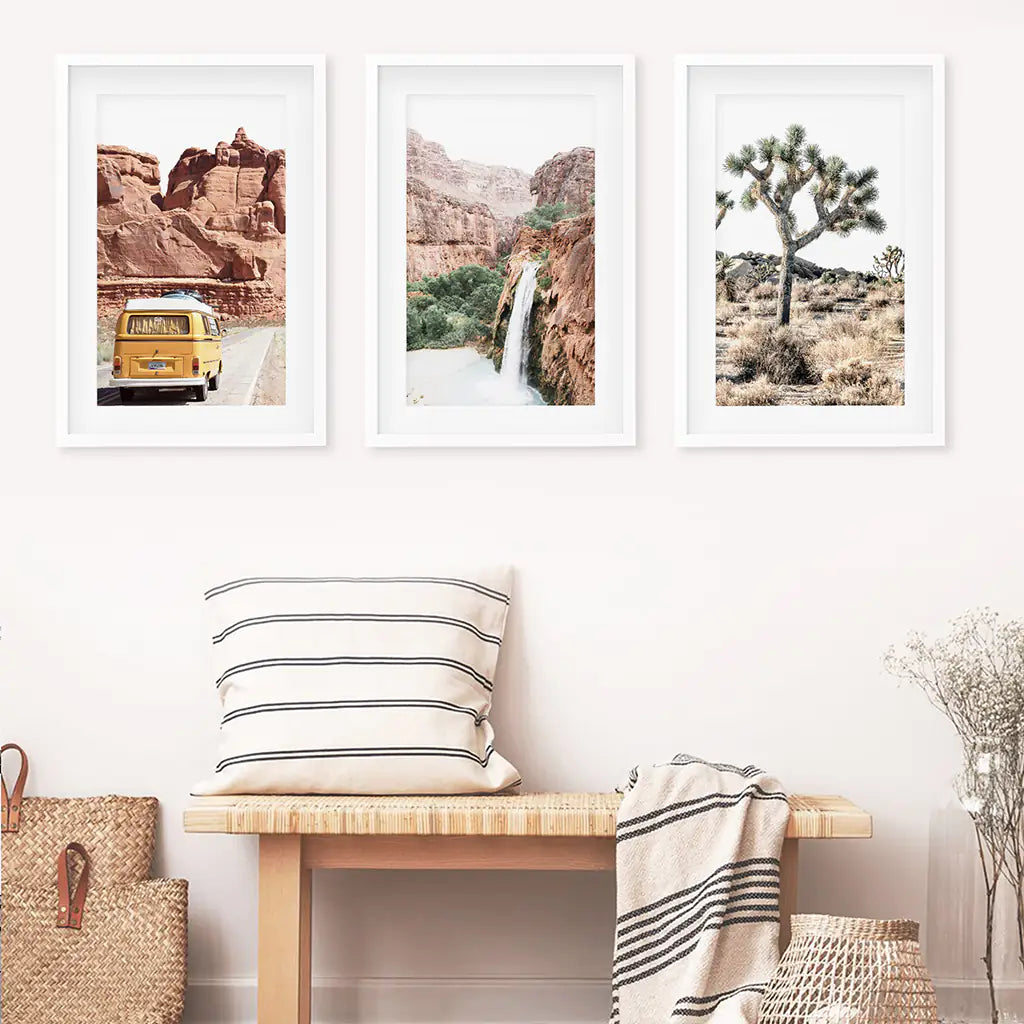 Arizona Travel Wall Art Set of 3 Desert Prints