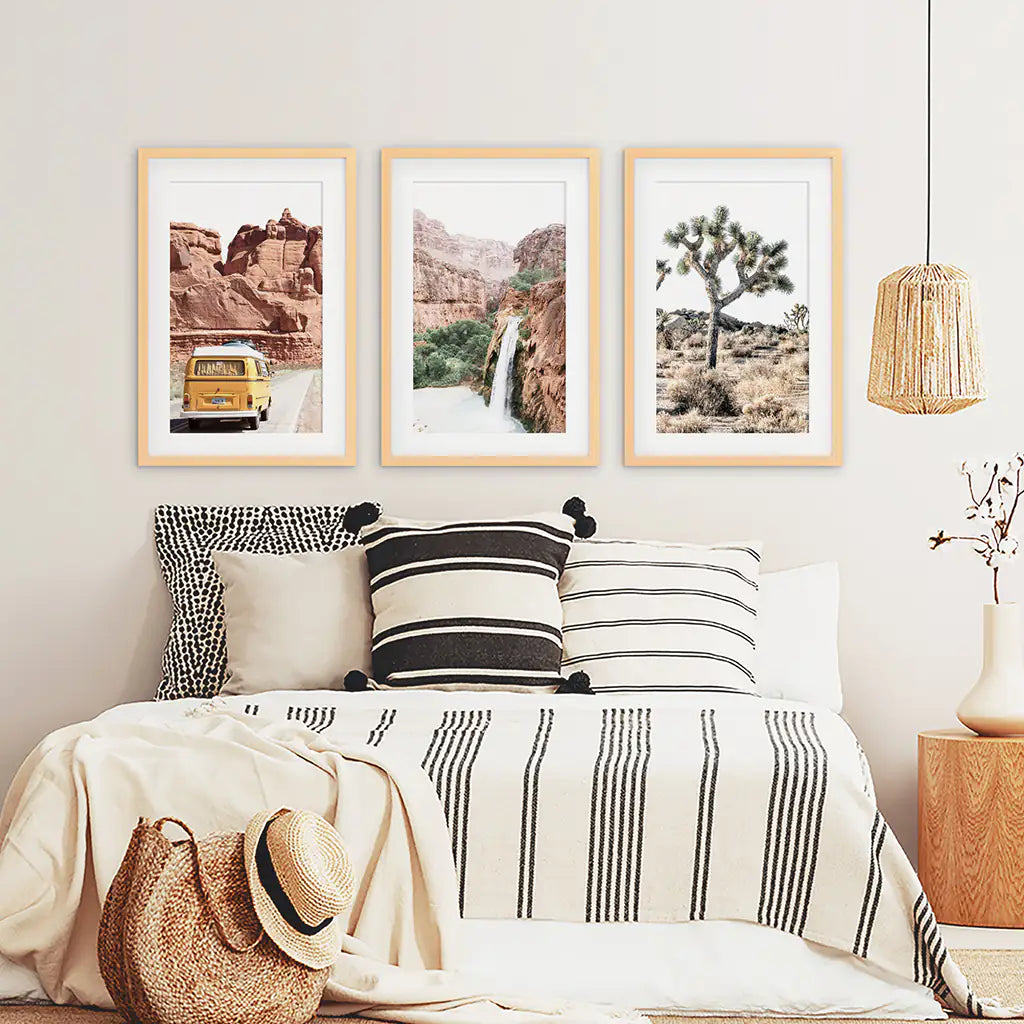 Arizona Travel Wall Art Set of 3 Desert Prints