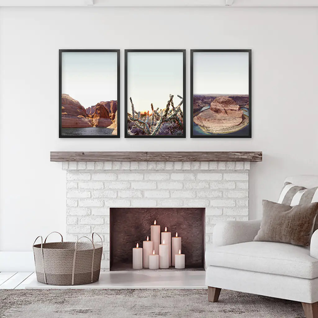 Lake Powell Horseshoe Bend Wall Art, Travel 3 Piece Set