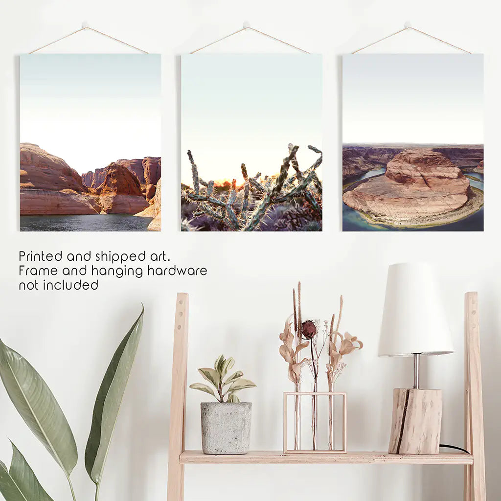 Lake Powell Horseshoe Bend Wall Art, Travel 3 Piece Set