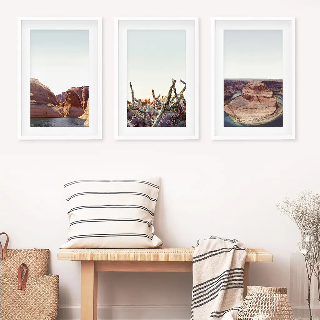 Lake Powell Horseshoe Bend Wall Art, Travel 3 Piece Set