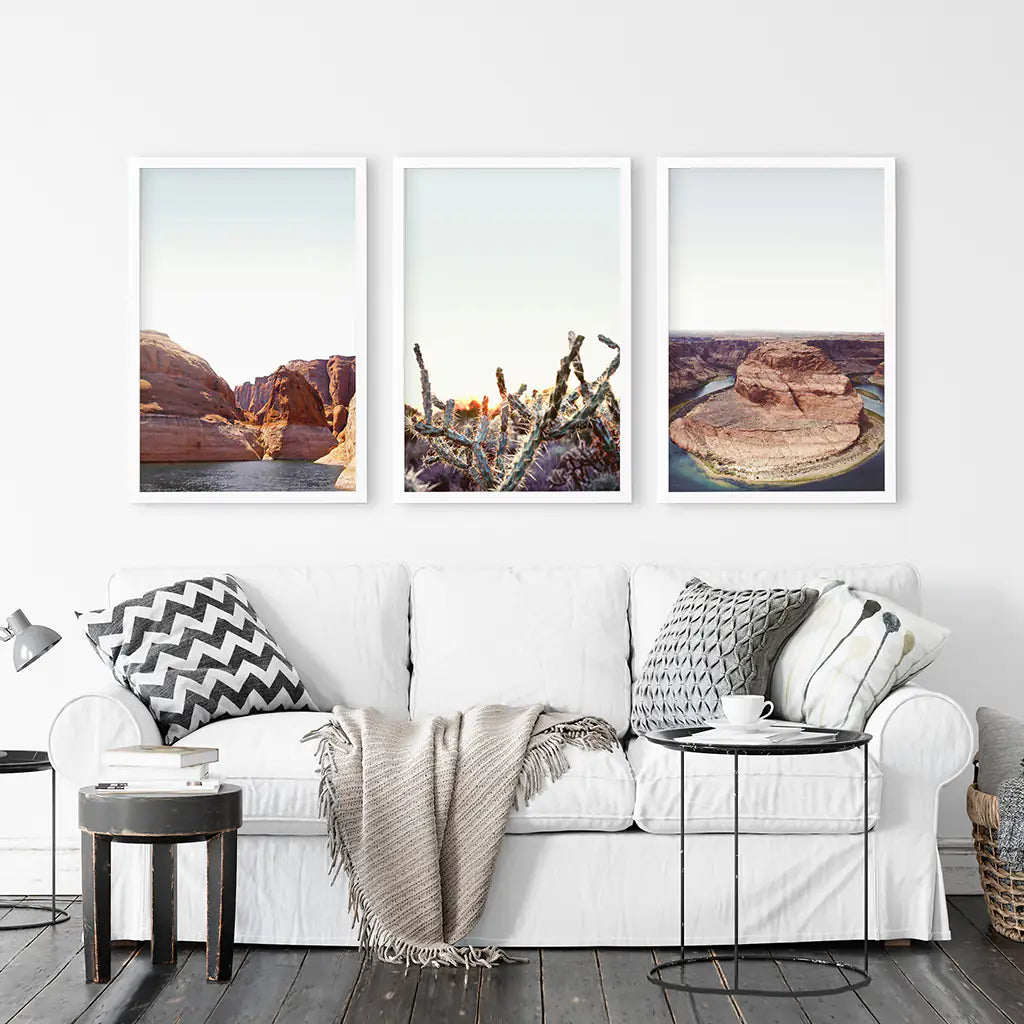 Lake Powell Horseshoe Bend Wall Art, Travel 3 Piece Set