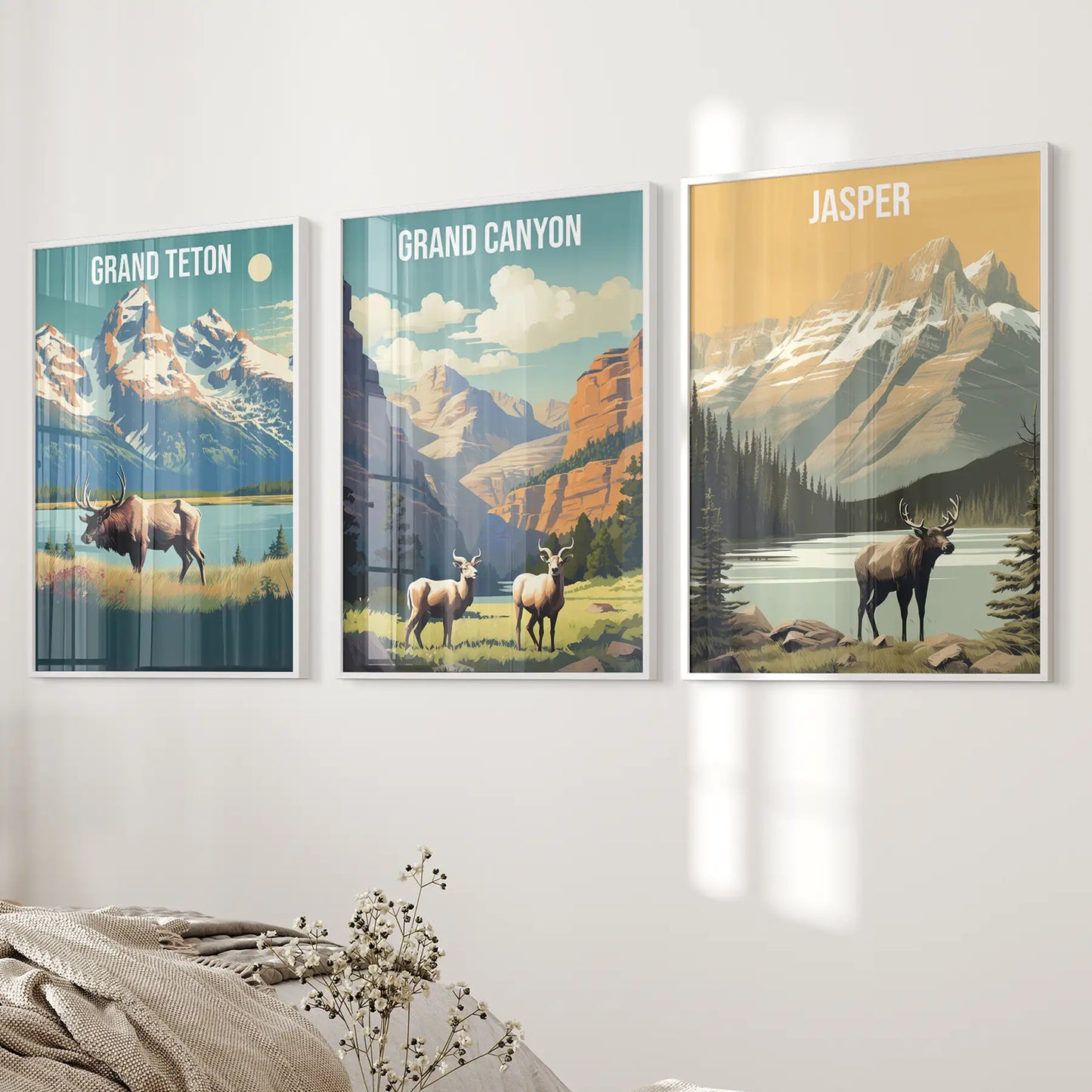 National Park Wall Art Set Grand Canyon Jasper Teton