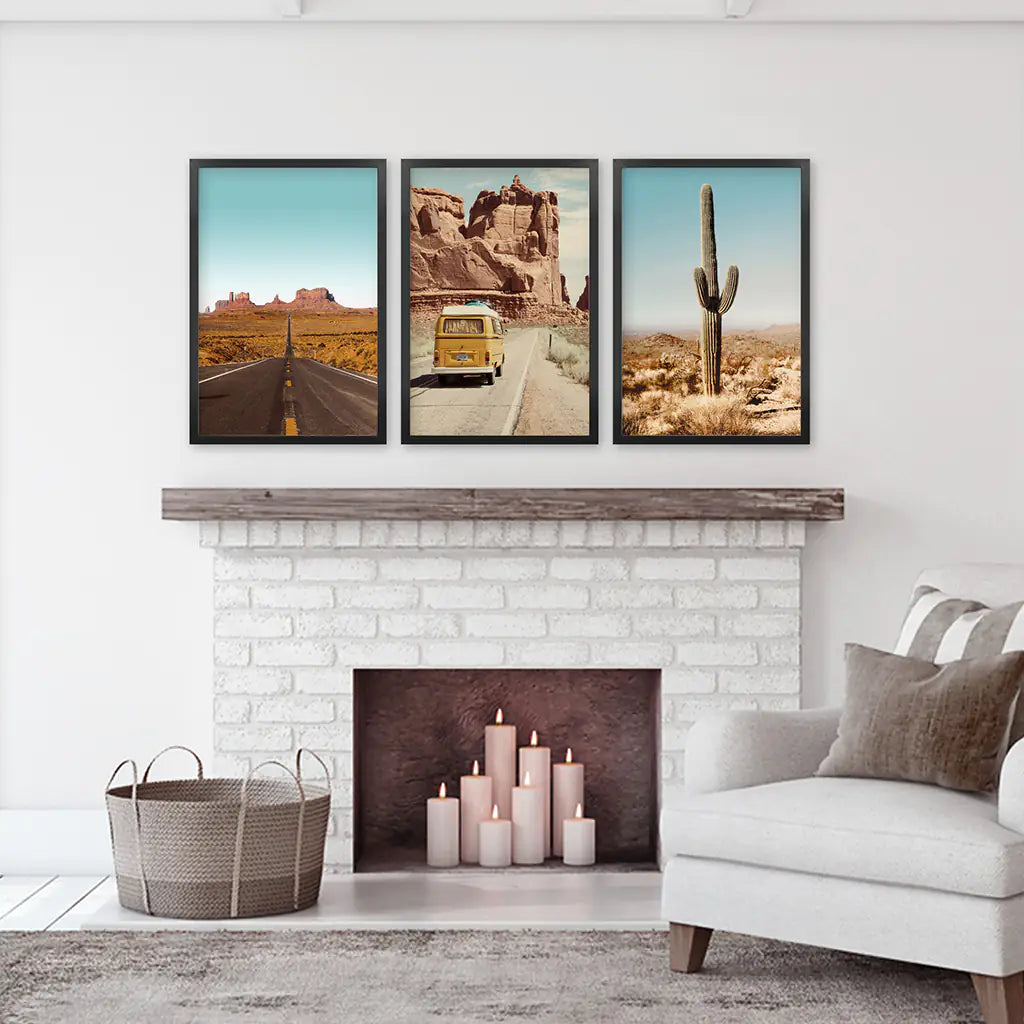Coastal Surf Wall Art, Waves and Beach 3 Piece Set