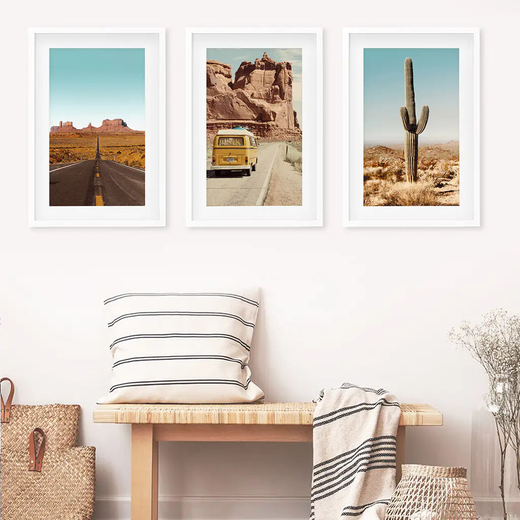 Coastal Surf Wall Art, Waves and Beach 3 Piece Set