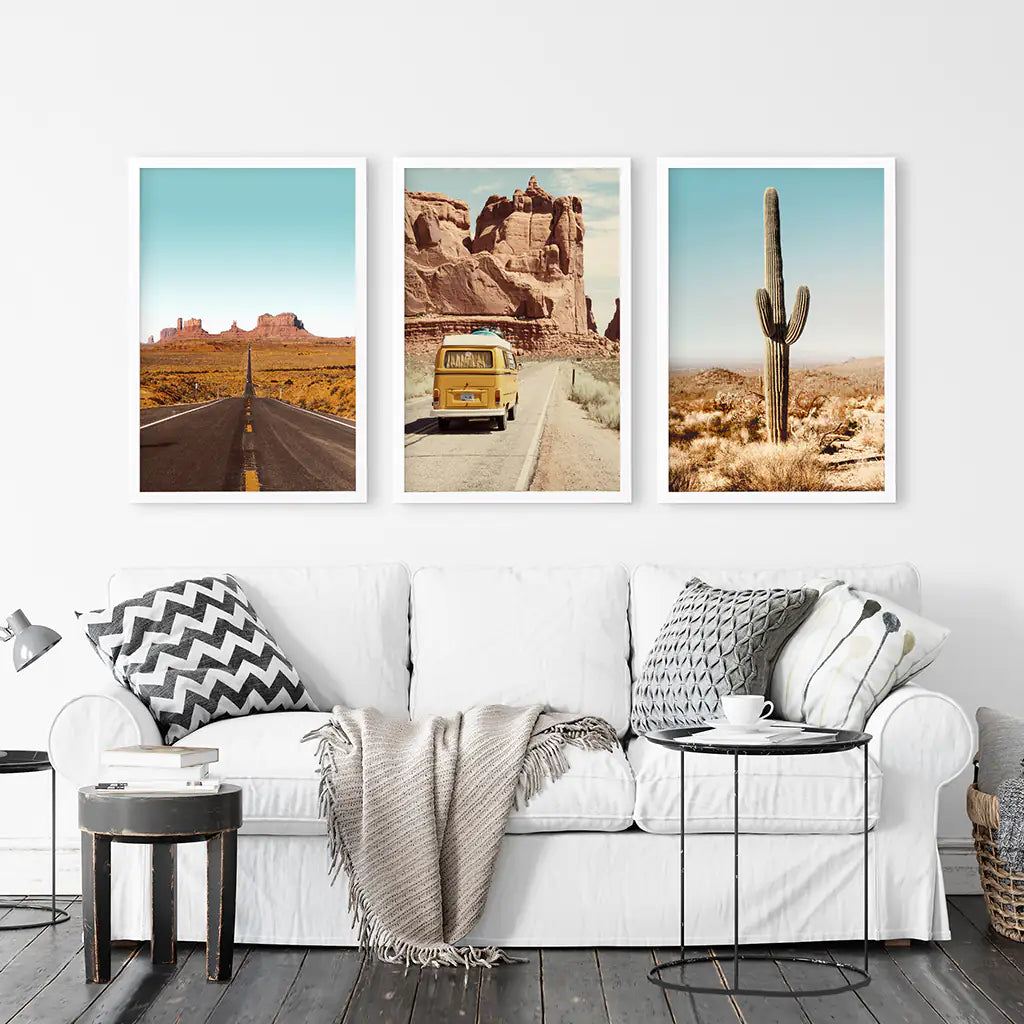 Coastal Surf Wall Art, Waves and Beach 3 Piece Set