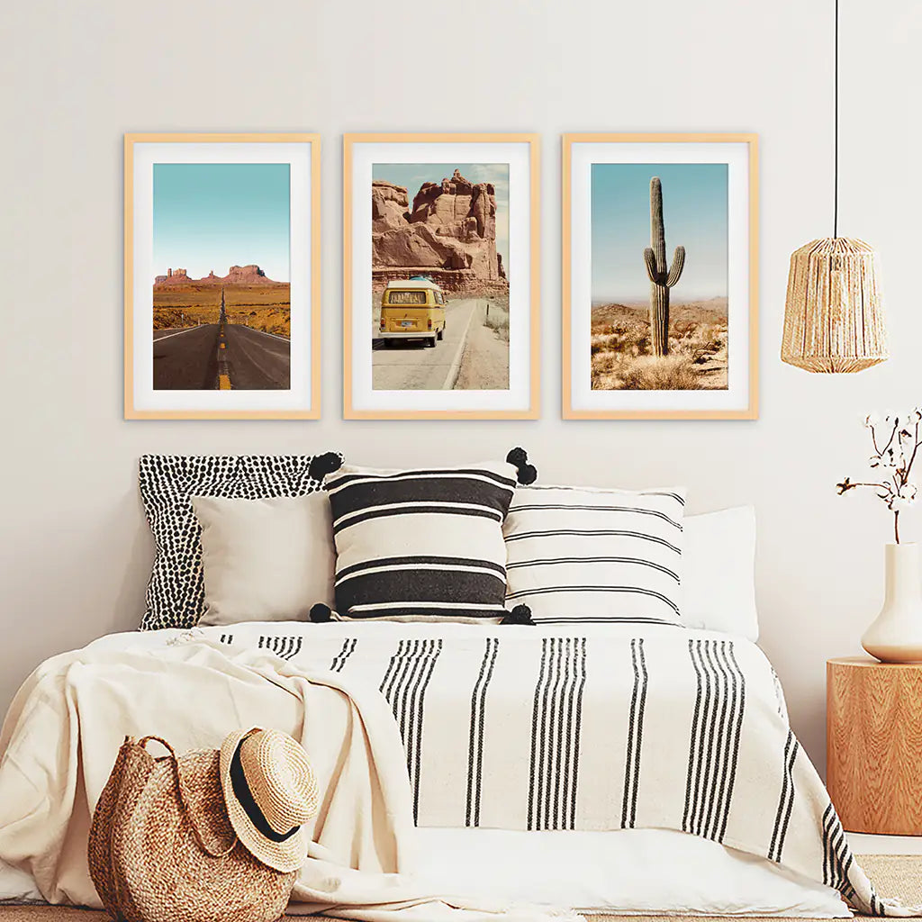 Coastal Surf Wall Art, Waves and Beach 3 Piece Set