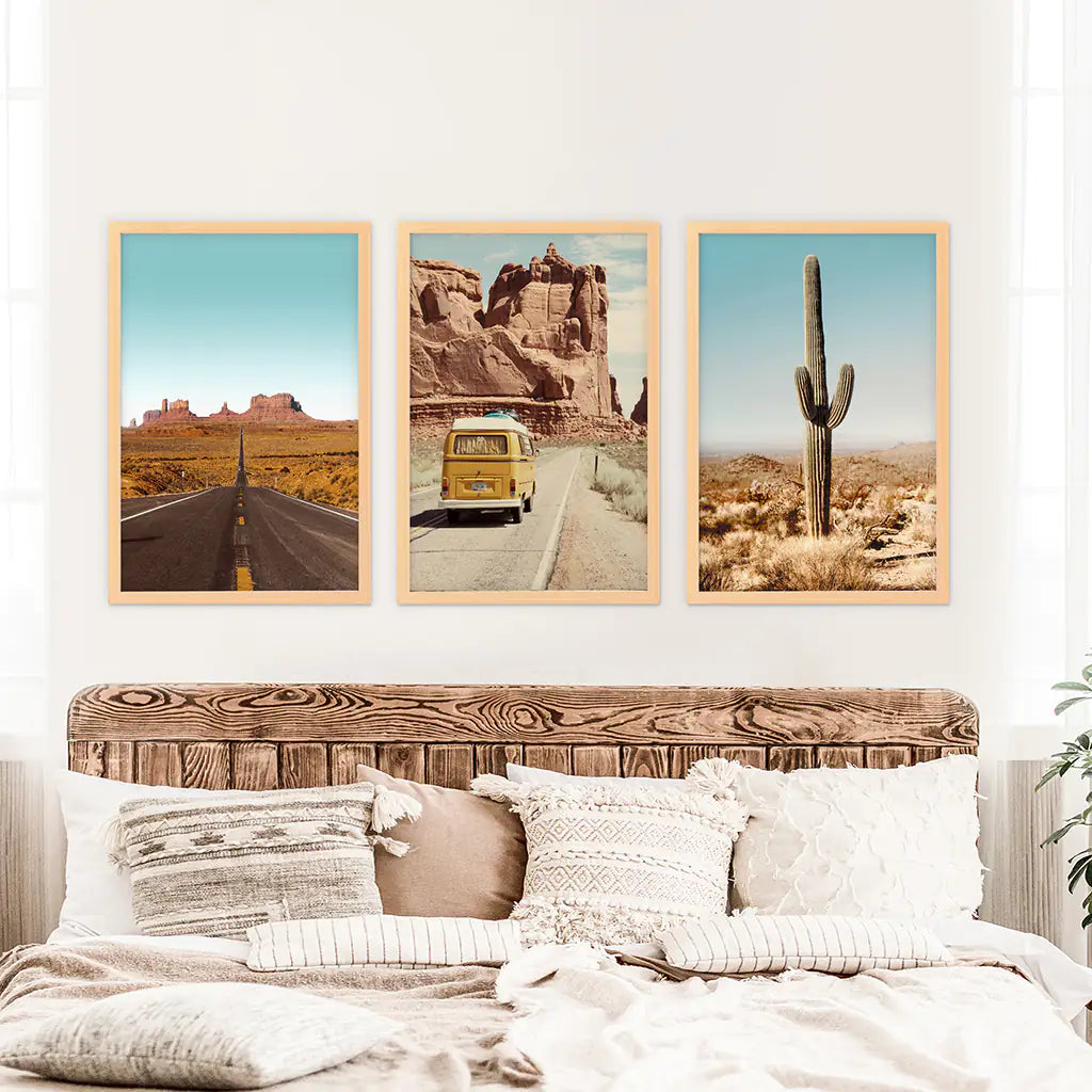 Coastal Surf Wall Art, Waves and Beach 3 Piece Set