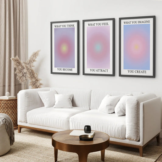 Spiritual Aura Energy Wall Art Set of 3 Prints