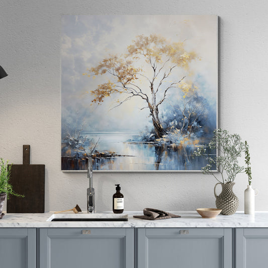 Autumnal Reflection Lake Canvas Wall Art Landscape