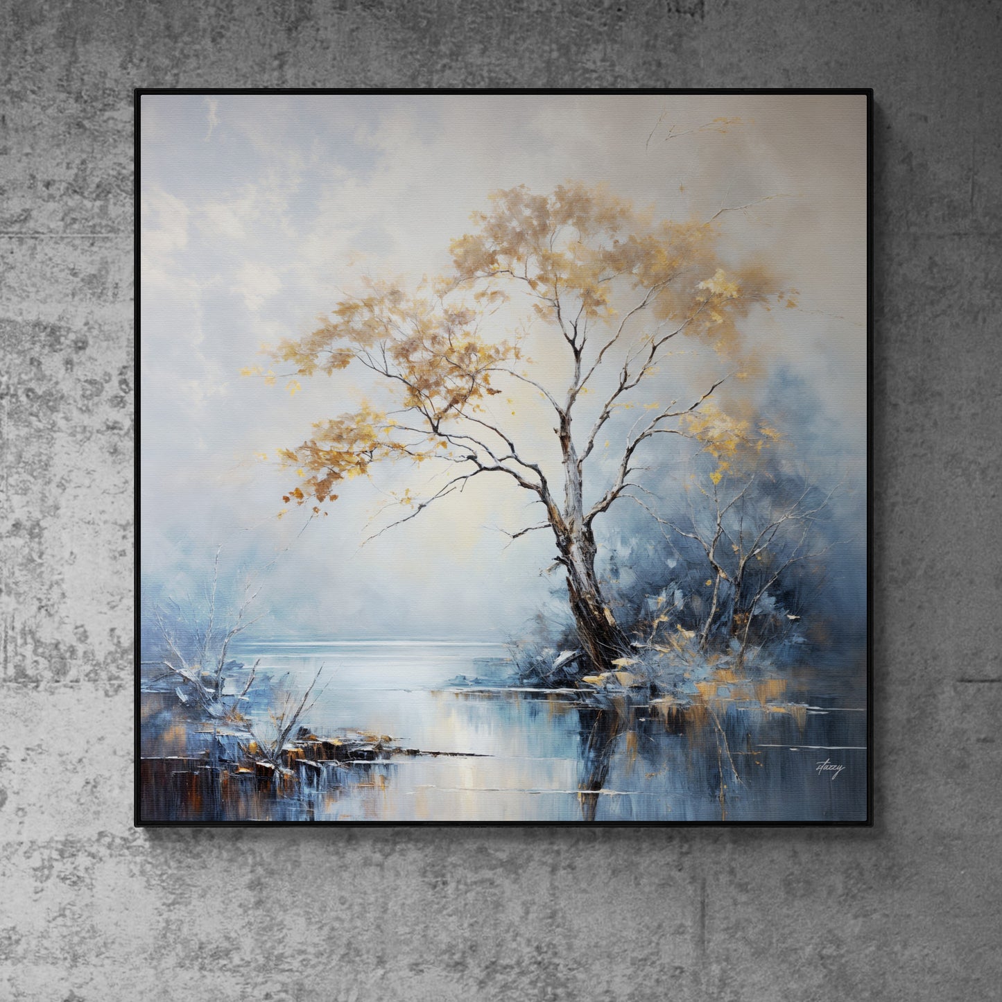 Autumnal Reflection Lake Canvas Wall Art Landscape