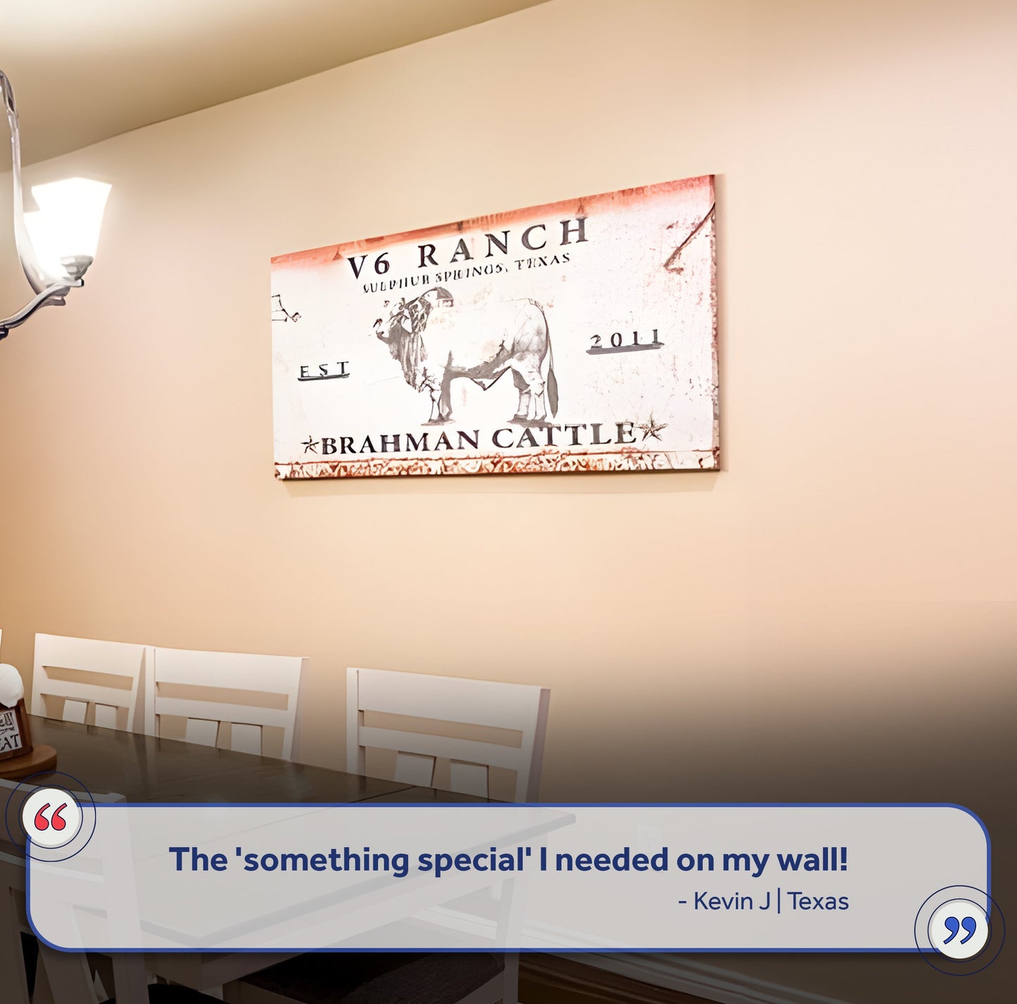 Brahman Cattle Canvas Wall Art Sign