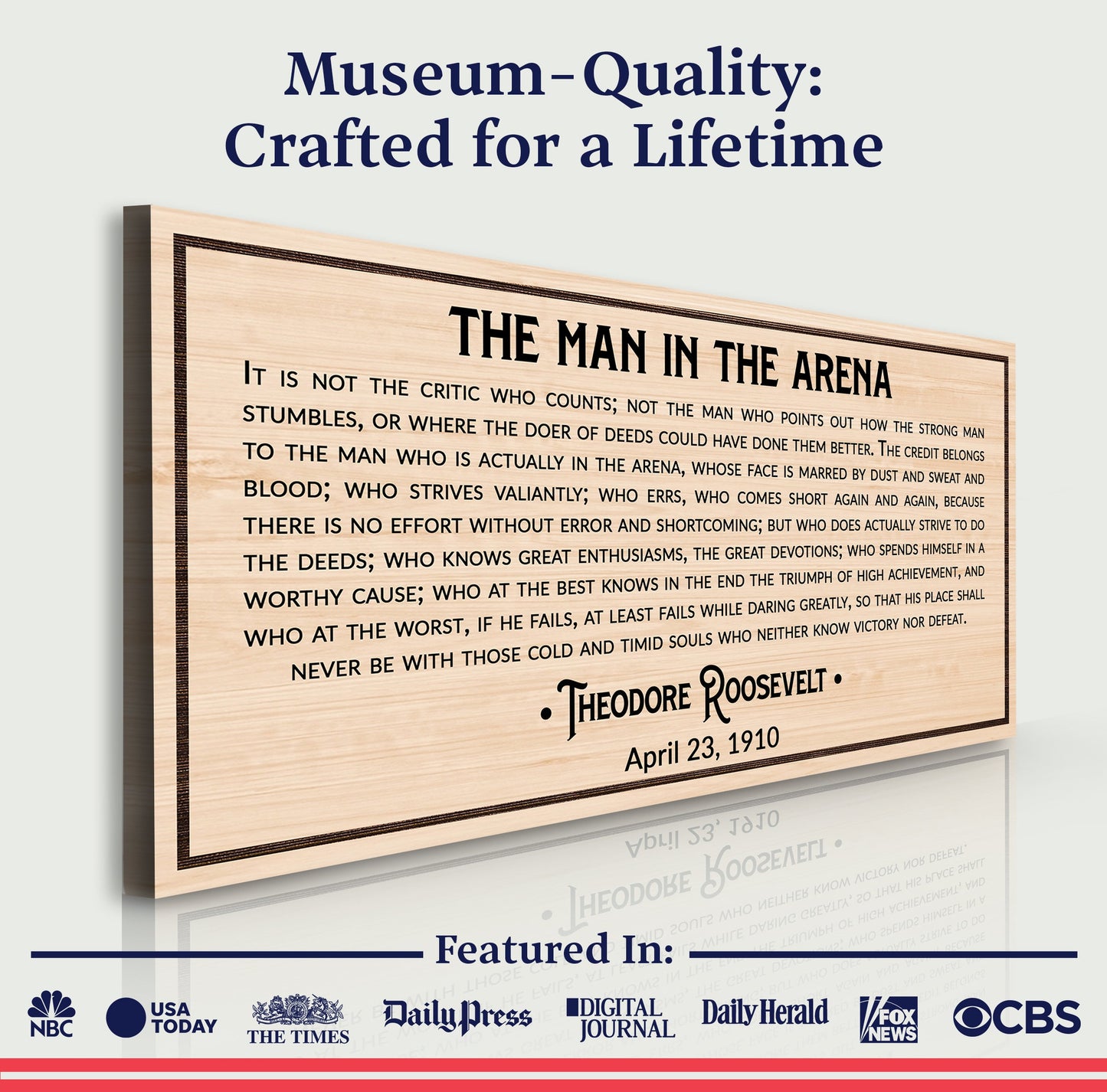 Man in the Arena Quote Canvas Wall Art IV
