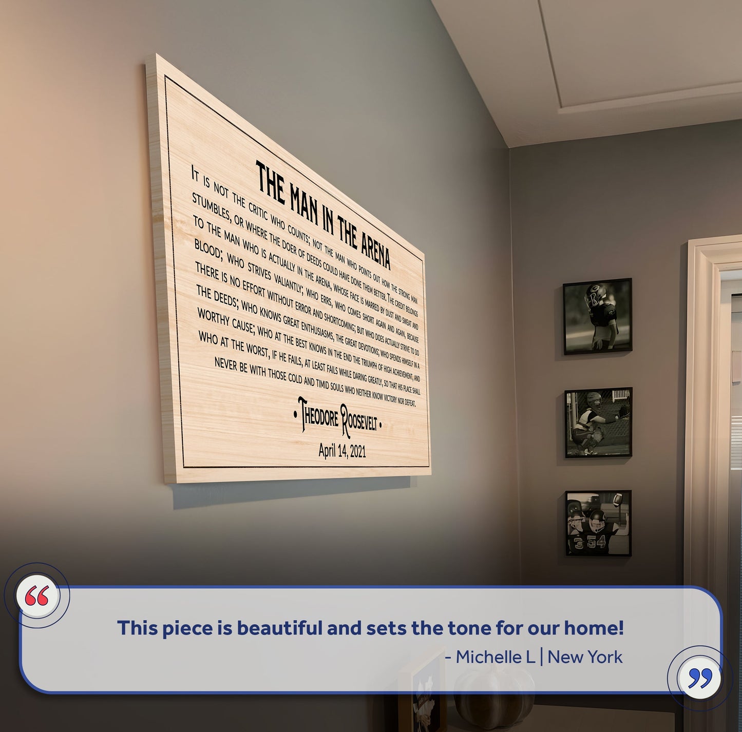 Man in the Arena Quote Canvas Wall Art IV
