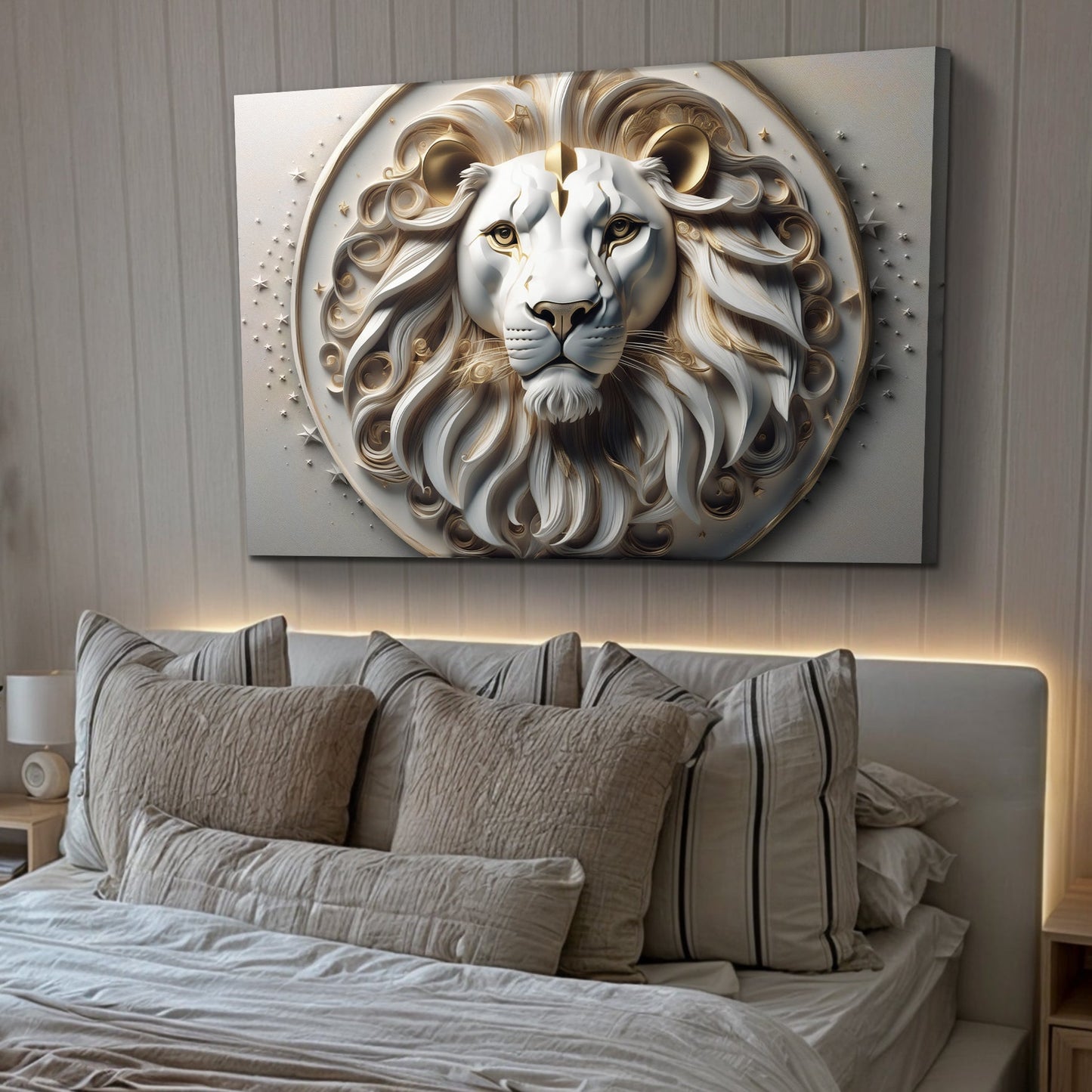 3D Majestic Lion Canvas Wall Art VI