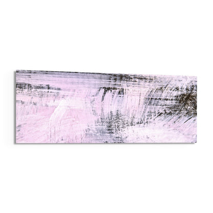 Blush pink brushstroke abstract panoramic glass piece shown on a white background
