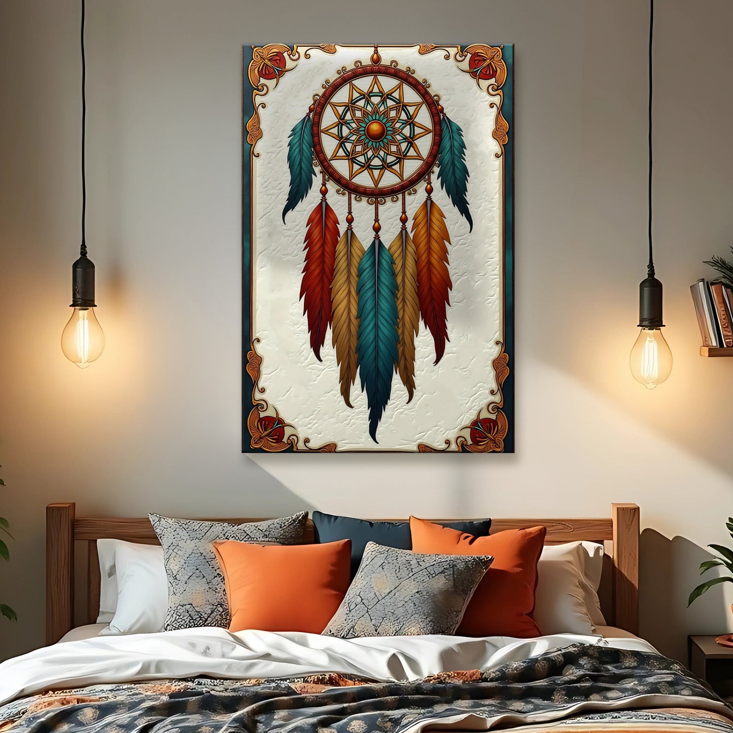 Whispering feathers canvas print with soft flowing lines