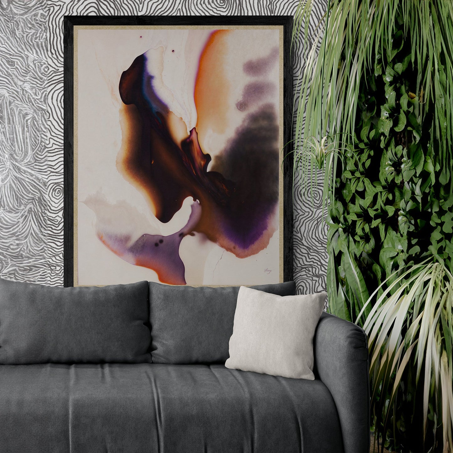 Velvet Bloom III Abstract Canvas Wall Art