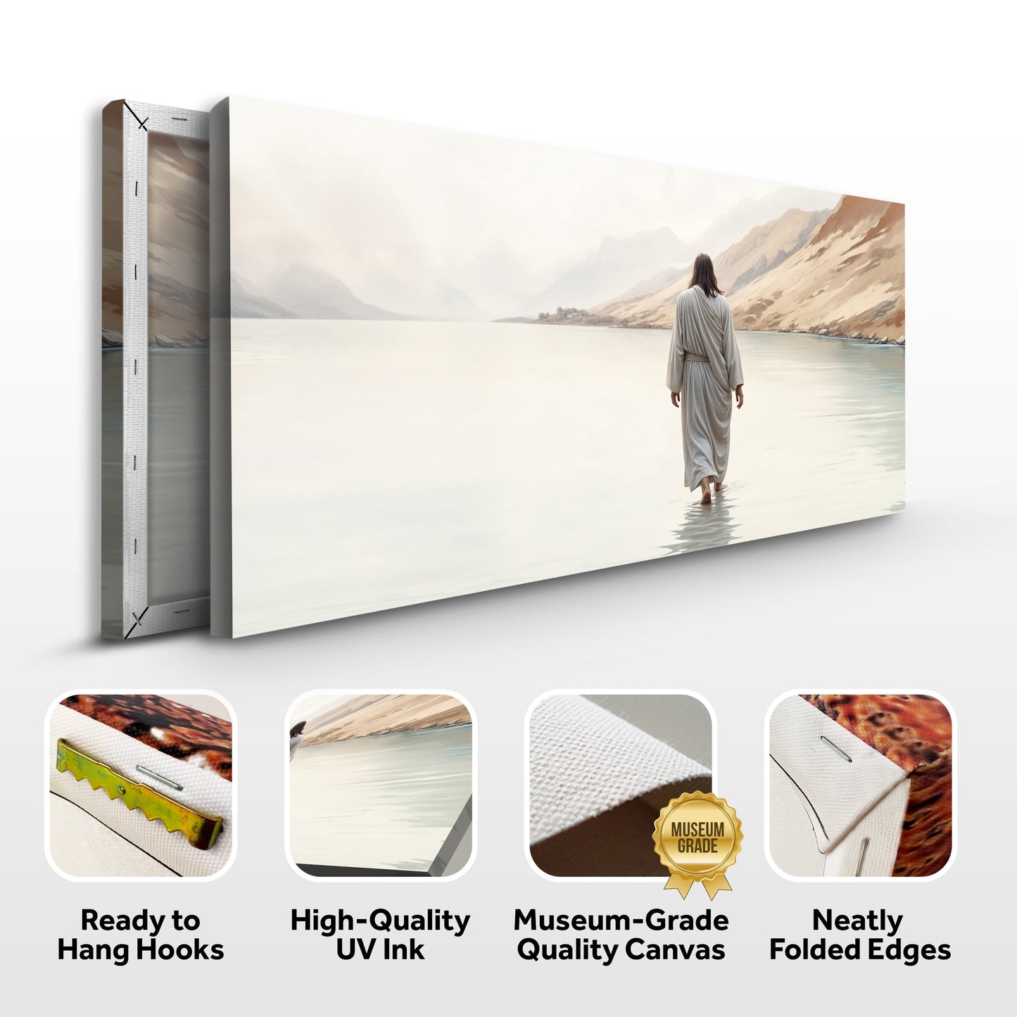 Walking on Water Faith Canvas Wall Art IV