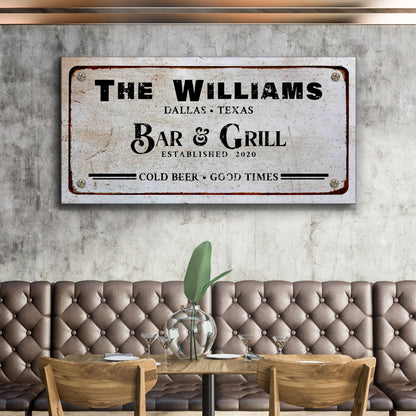 Vintage Bar and Grill Canvas Wall Decor