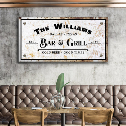 Vintage Bar and Grill Canvas Wall Art