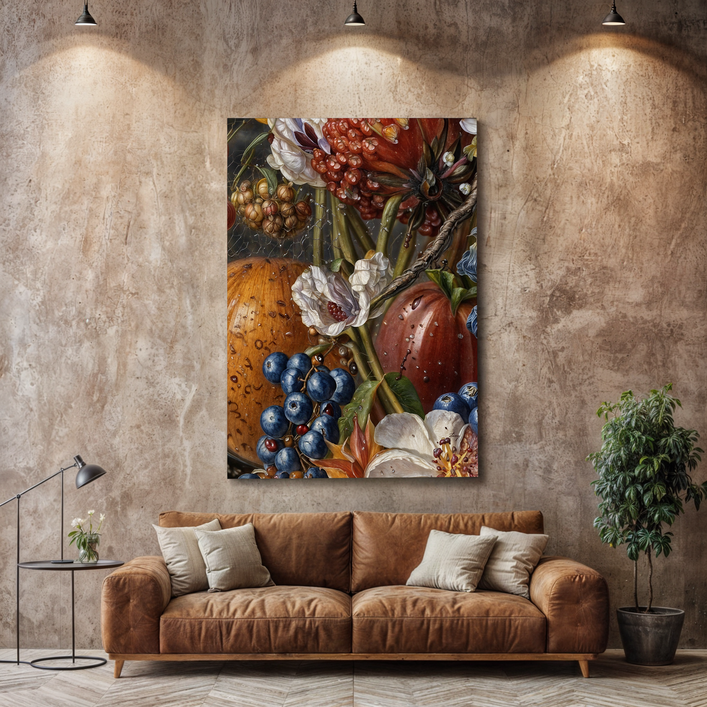 Baroque Bounty Floral Still Life Canvas Wall Art