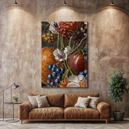 Baroque Bounty Floral Still Life Canvas Wall Art