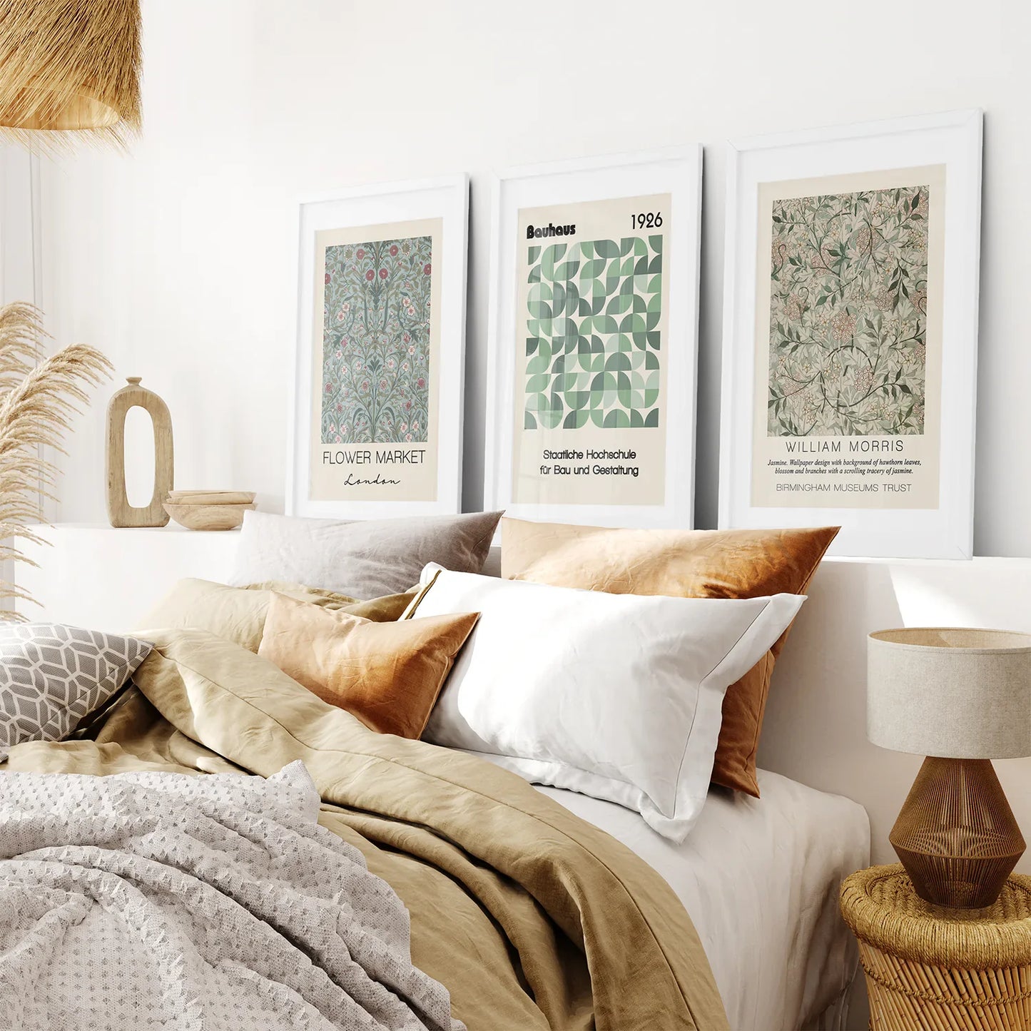 Neutral Botanical Wall Art Set of 3 Home Prints