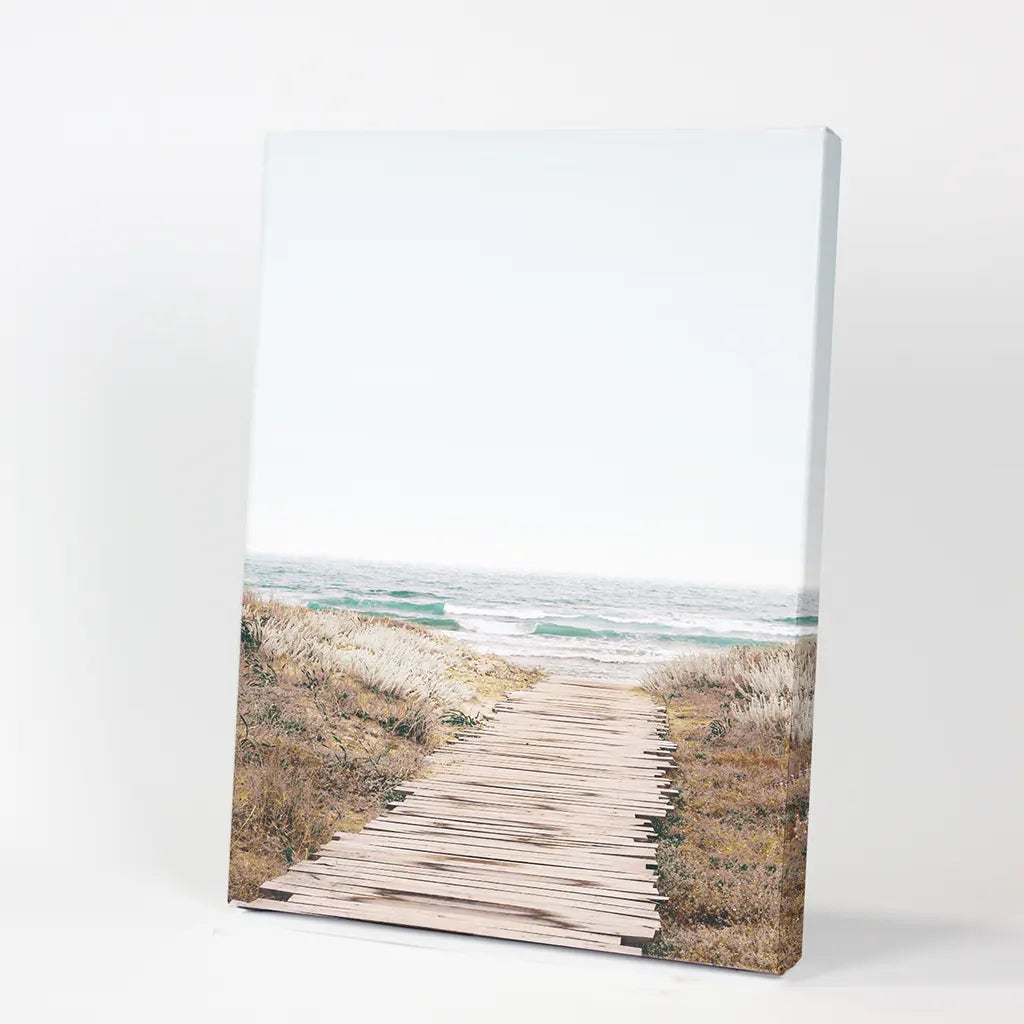 Beige Beach Pathway Print - Modern Boho Wall Decor