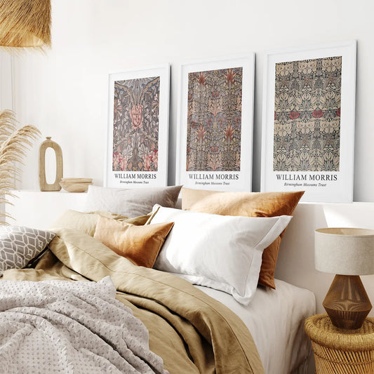 Vintage Floral Wall Art Set of 3 Exhibition Prints