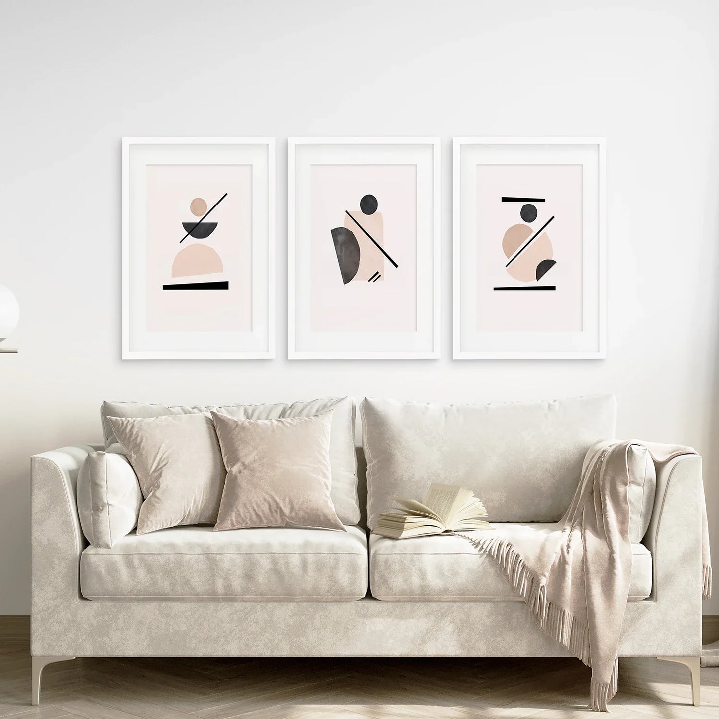Mid-Century Modern Geometric Abstract Art Set of 3 Prints