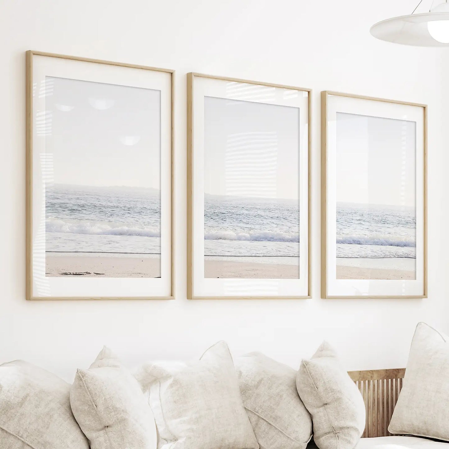 Pastel Wave Coastal Wall Art Set of 3 Prints