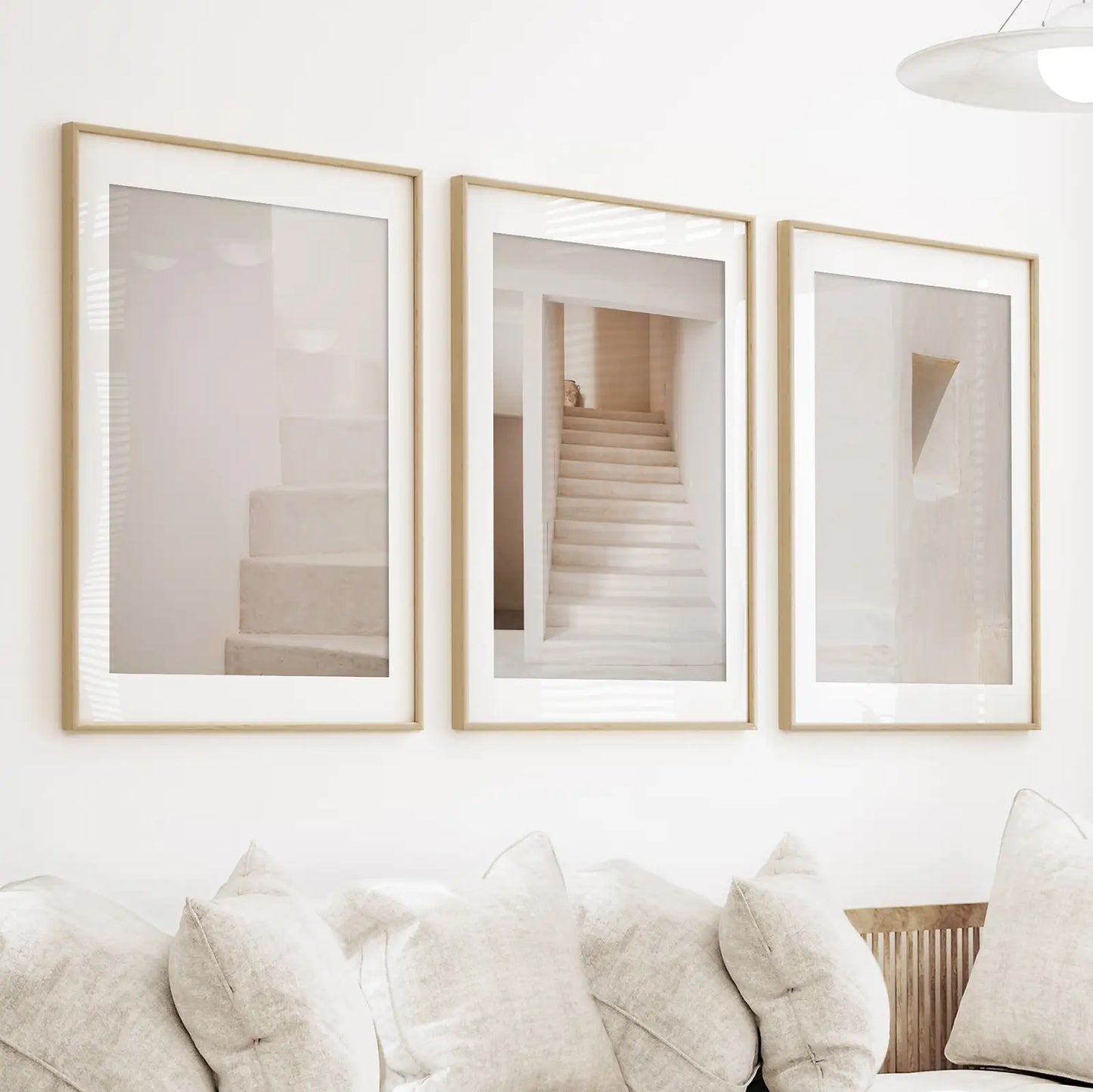 Beige Architectural Wall Art Set of 3 - Stairways