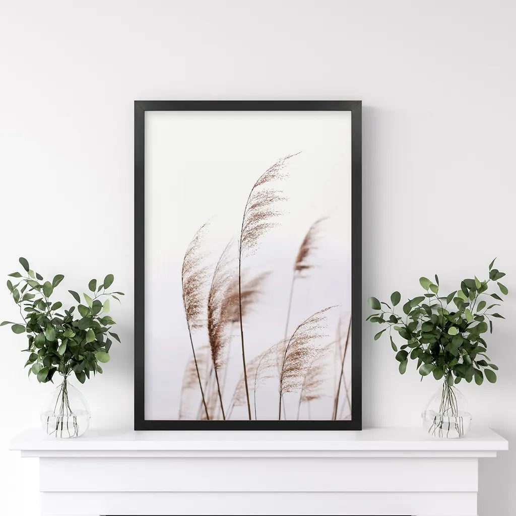 Beige Dried Grass Print - Summer Field Wall Art