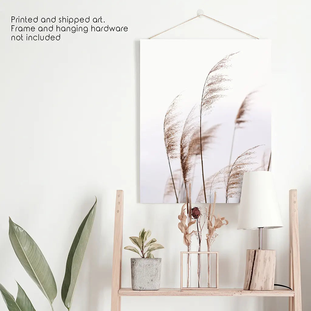 Beige Dried Grass Print - Summer Field Wall Art