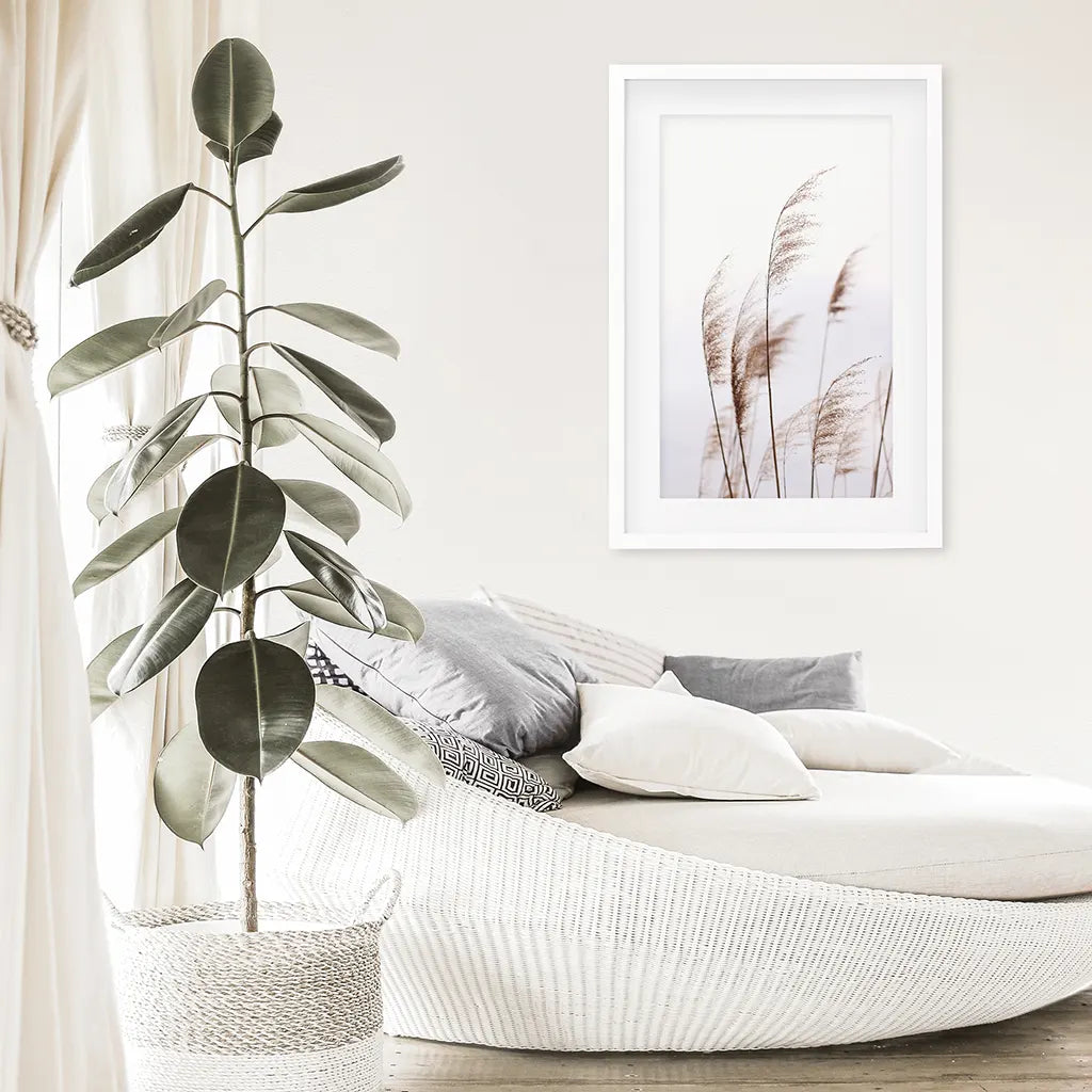 Beige Dried Grass Print - Summer Field Wall Art