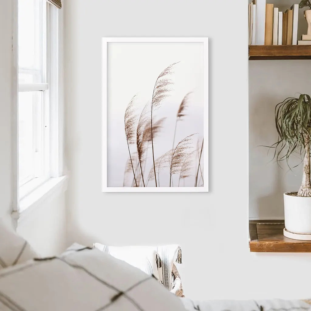 Beige Dried Grass Print - Summer Field Wall Art
