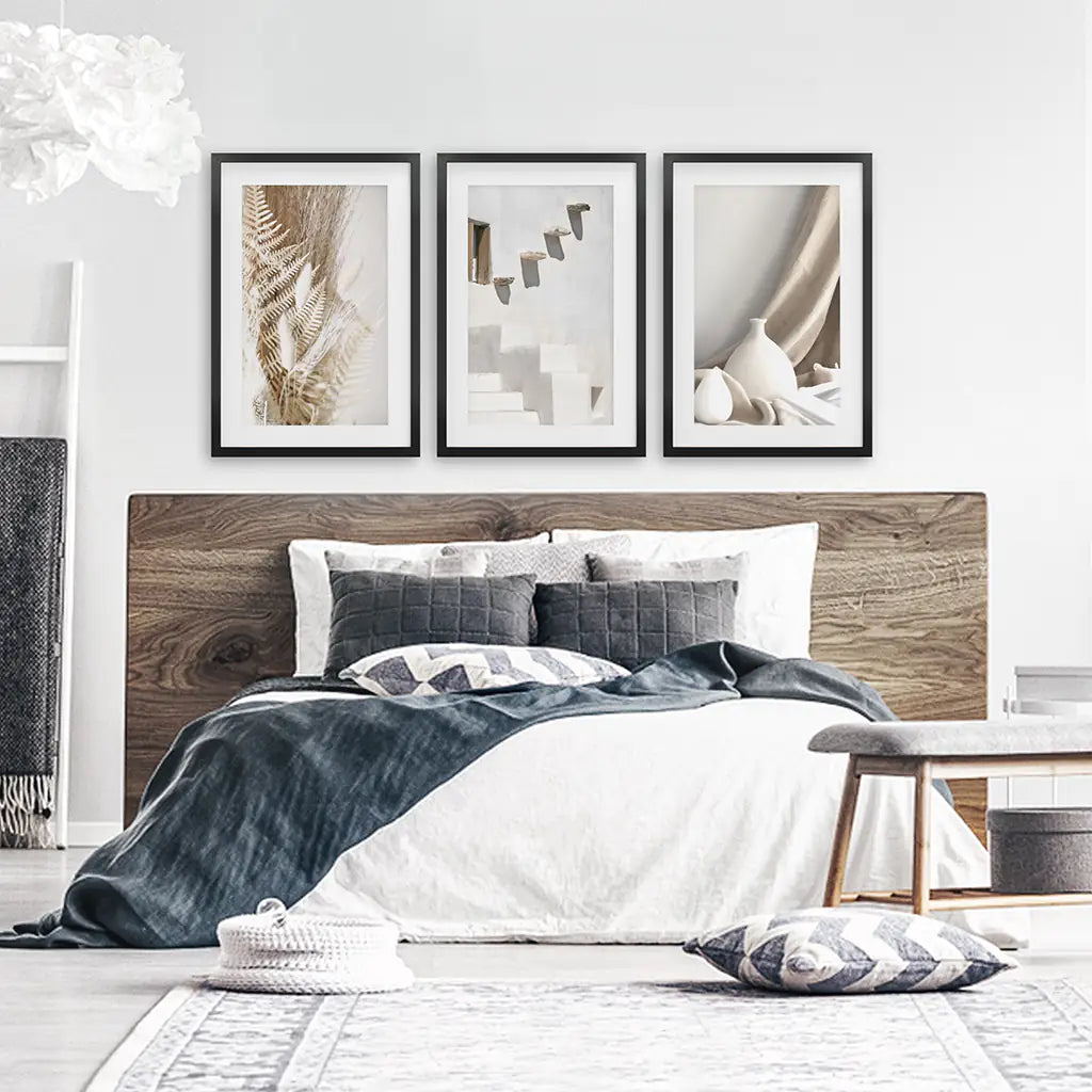Neutral Boho Wall Art Set of 3 Terracotta Prints